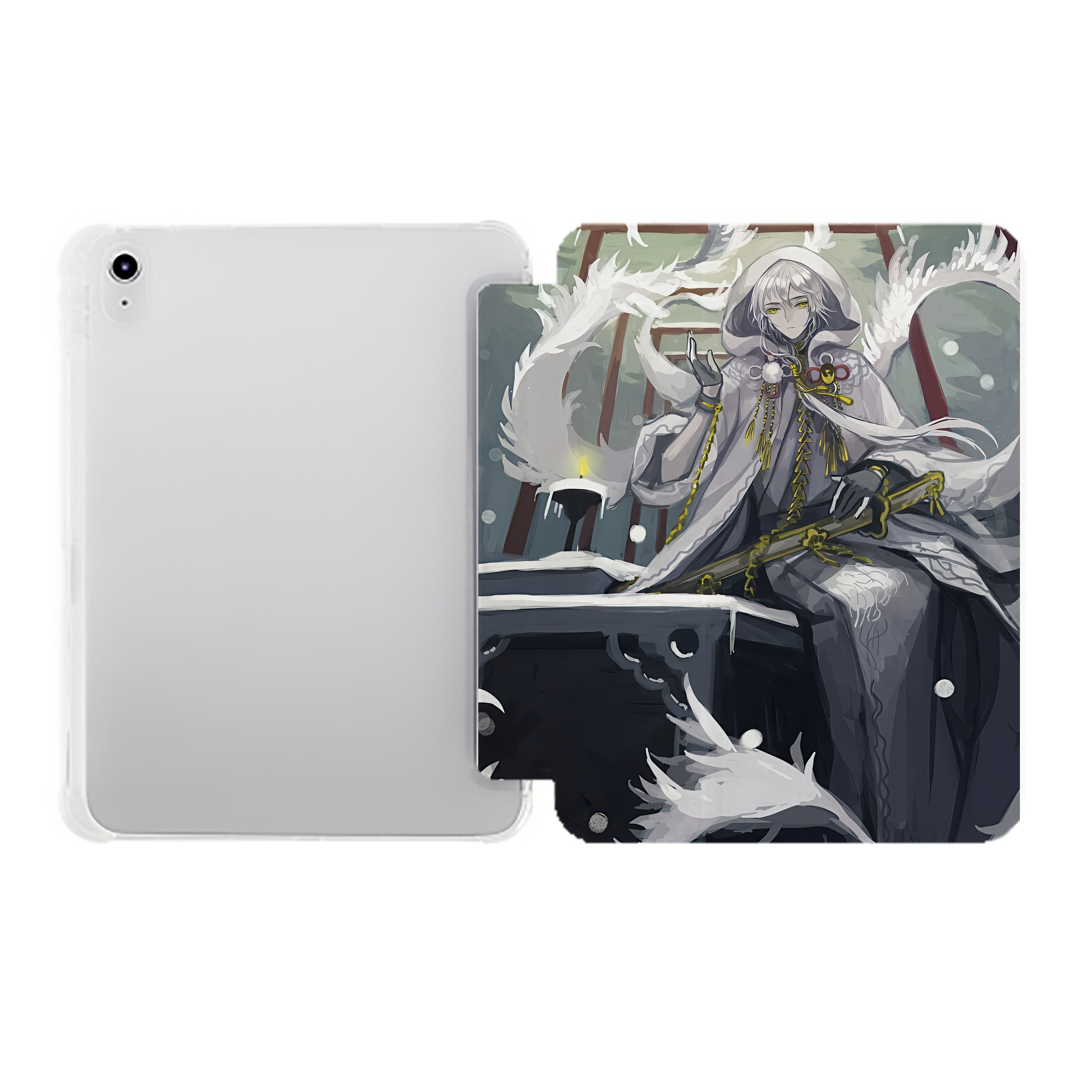 （画像用） 刀剣乱舞 Touken Ranbu IPad ケース ペン収納付き 三つ折りスタンド PUレザー×シリコン 対応機種9.5/10.5/10.9インチ